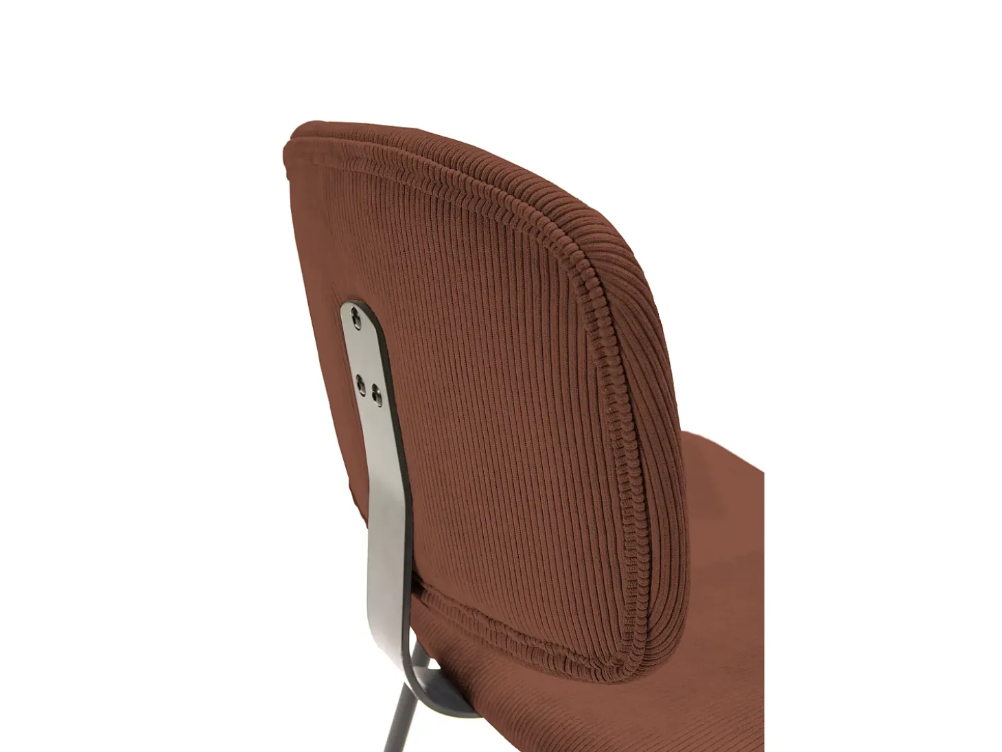 Lot de 2 chaises en velours côtelé rouille piètement noir - Liv