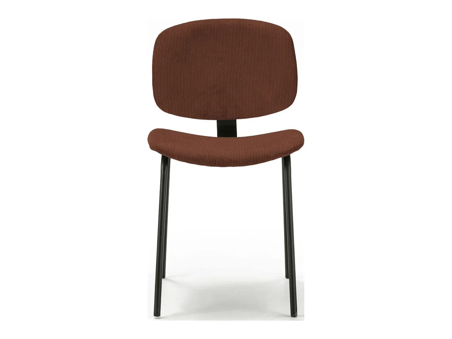 Lot de 2 chaises en velours côtelé rouille piètement noir - Liv