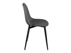 Lote 4 sillas de comedor símil cuero patas metálicas NOVA (Antracita)