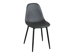 Lote 4 sillas de comedor símil cuero patas metálicas NOVA (Antracita)