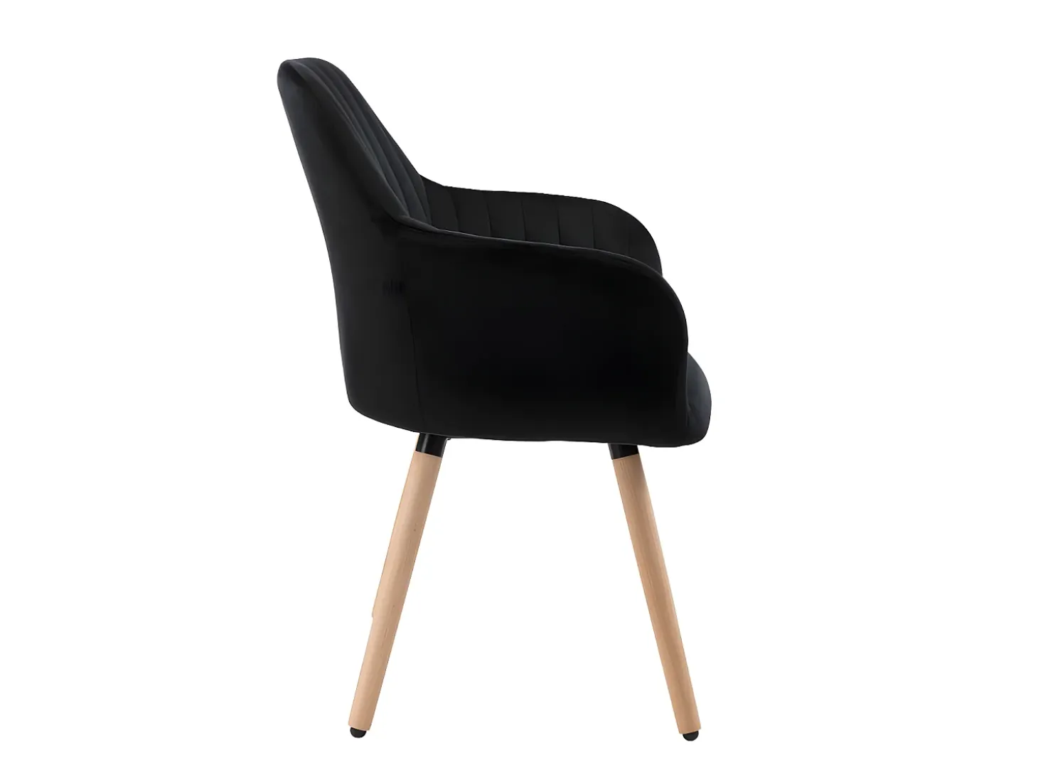 Lote 2 sillas ELEANA - Terciopelo y metal - negro