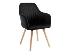 Lote 2 sillas ELEANA - Terciopelo y metal - negro