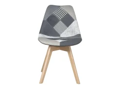 Lote 2 sillas Patchwork escandinavas tela patas de madera LAO (Gris)