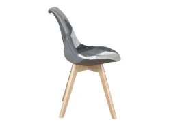 Lote 2 sillas Patchwork escandinavas tela patas de madera LAO (Gris)
