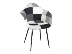 Lote 2 sillones con reposabrazos Patchwork patas metálicas NOVO (Gris)