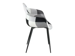 Lote 2 sillones con reposabrazos Patchwork patas metálicas NOVO (Gris)