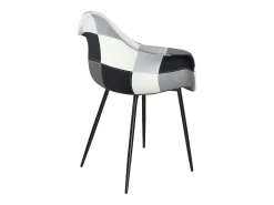Lote 2 sillones con reposabrazos Patchwork patas metálicas NOVO (Gris)