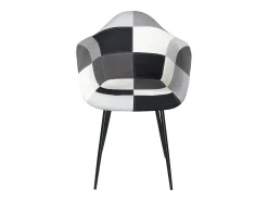 Lote 2 sillones con reposabrazos Patchwork patas metálicas NOVO (Gris)