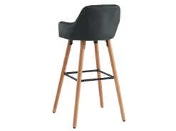 Lote 2 taburetes bar terciopelo y metal ELEANA color negro