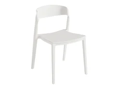 Lote de 2 chaise longues apilables modernas blancas "Quorathis" de polipropileno para comedor cm 49x52 77h
