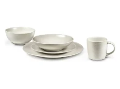 Lote de 6 Platos Postre Stone Marfil 20 cm - Colección Moderna en Gres Colorido por Médard de Noblat