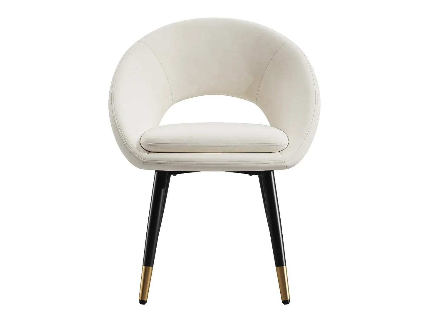 Lote de 2 sillas - Con respaldo ergonómico - Estilo moderno - Tejido de terciopelo - Beige