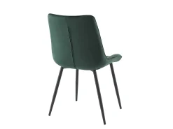 Lote de 6 sillas acolchadas - Terciopelo y metal negro - Verde - OLLUA