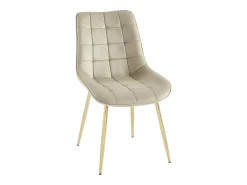 Lote de 2 sillas acolchadas de terciopelo y metal dorado - Beige - OLLUA