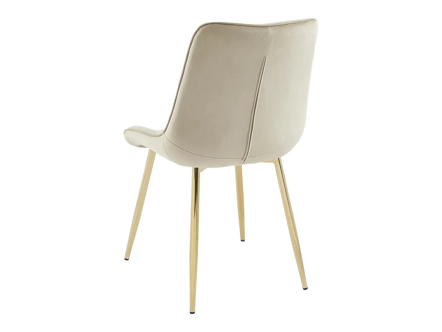 Lote de 2 sillas acolchadas de terciopelo y metal dorado - Beige - OLLUA
