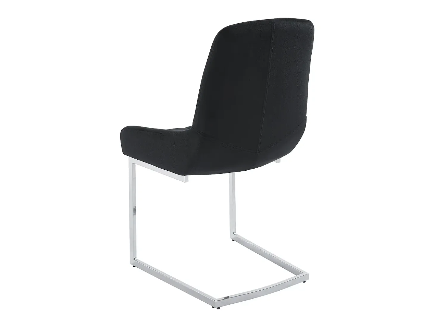 Lote de 2 sillas cantilever de terciopelo y metal cromado - Negro - BERLONA