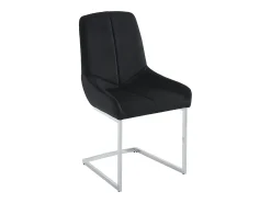 Lote de 2 sillas cantilever de terciopelo y metal cromado - Negro - BERLONA