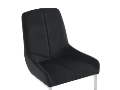 Lote de 2 sillas cantilever de terciopelo y metal cromado - Negro - BERLONA
