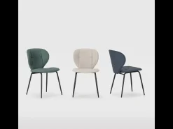 Lote de 2 sillas con patas de metal negro L50 cm - MAURA
