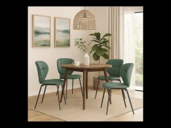 Lote de 2 sillas con patas de metal negro L50 cm - MAURA