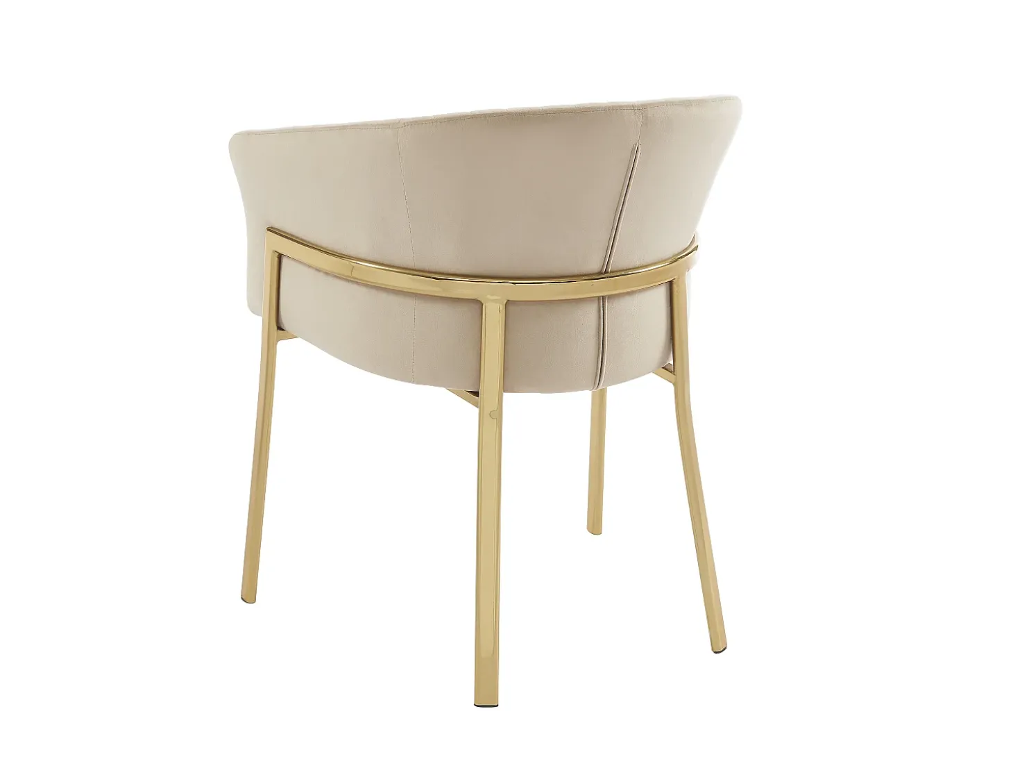 Lote de 6 sillas con reposabrazos de terciopelo y metal dorado - Beige - ZAOVA