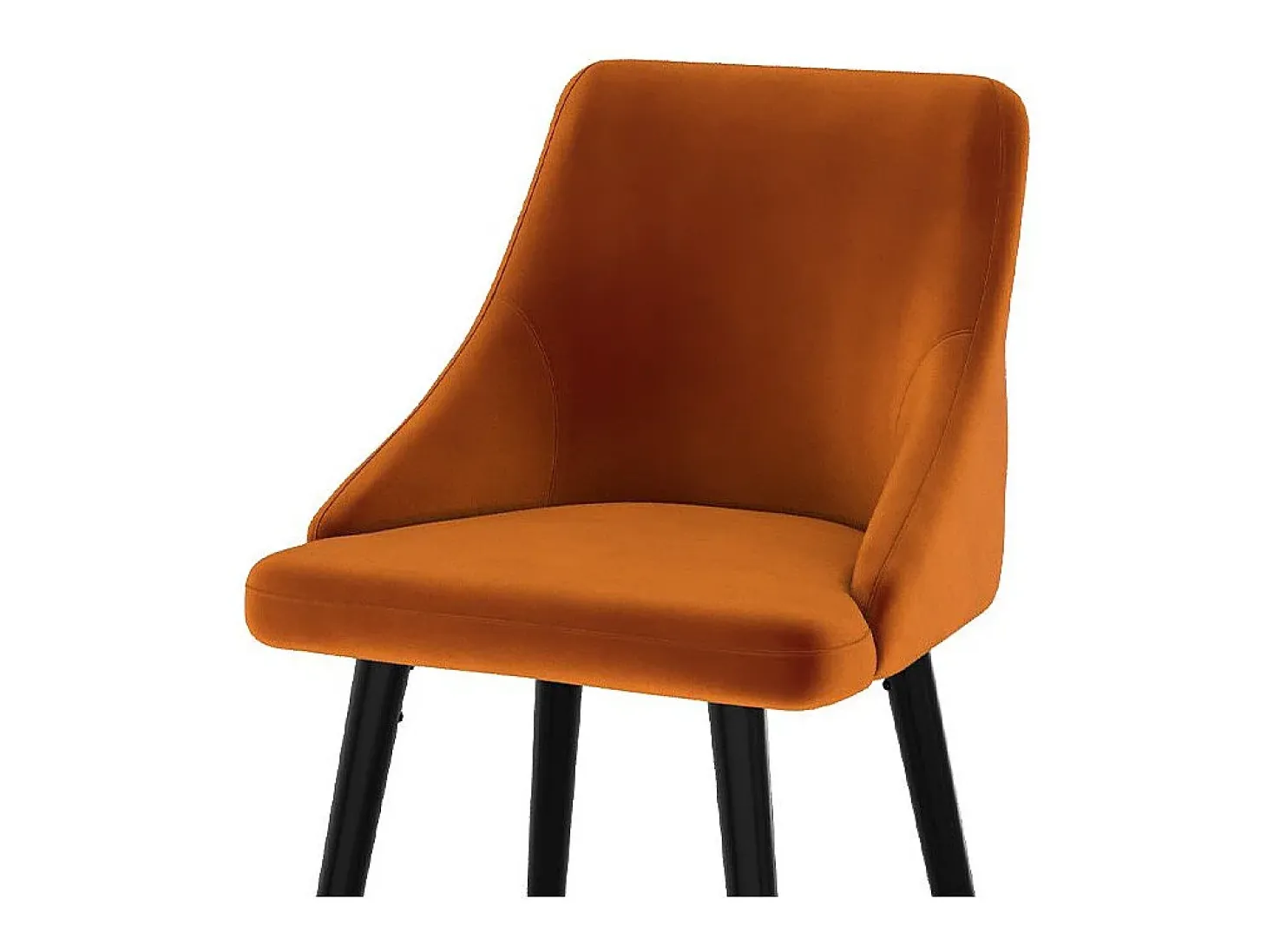 Lote de 2 sillas de bar de terciopelo naranja 78 cm - Aristote