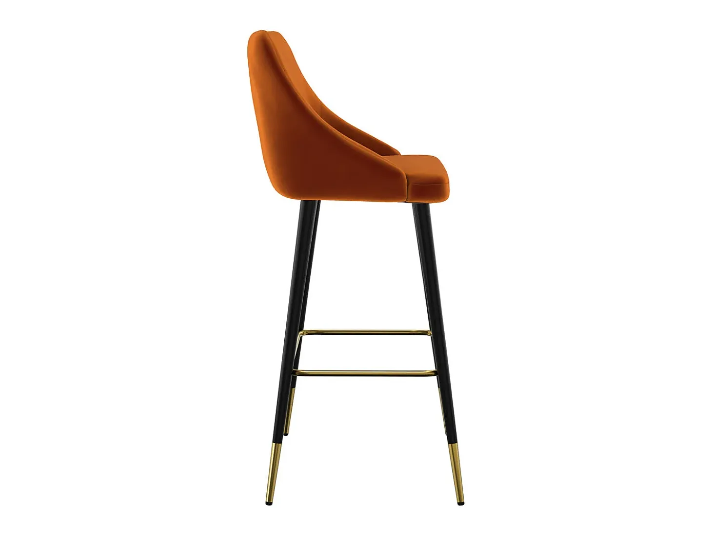 Lote de 2 sillas de bar de terciopelo naranja 78 cm - Aristote