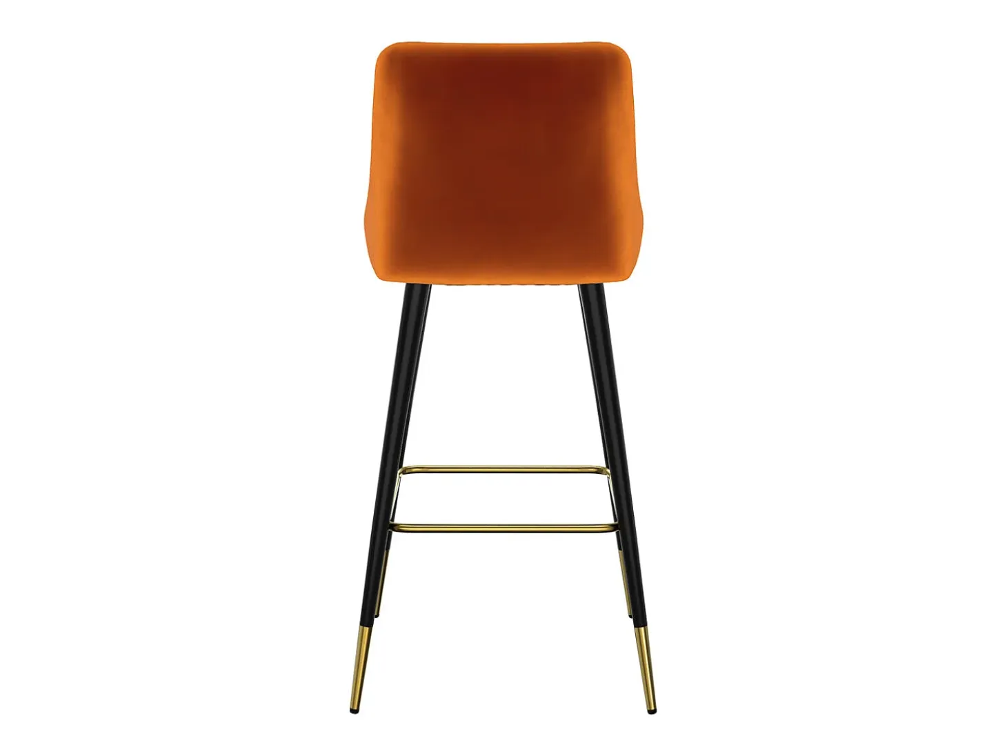Lote de 2 sillas de bar de terciopelo naranja 78 cm - Aristote