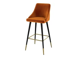 Lote de 2 sillas de bar de terciopelo naranja 78 cm - Aristote