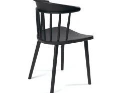 Lote de 2 sillas de cocina negras con respaldo de estilo Windsor occidental, asiento de plástico flexible con respaldo envolvente DIA (Negro)