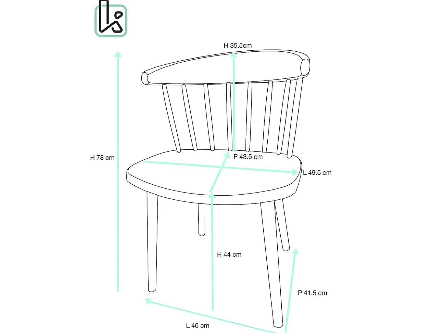 Lote de 2 sillas de cocina negras con respaldo de estilo Windsor occidental, asiento de plástico flexible con respaldo envolvente DIA (Negro)