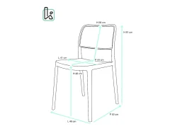 Lote de 2 sillas de cocina apilables Yao – Imitación ratán negro y beige