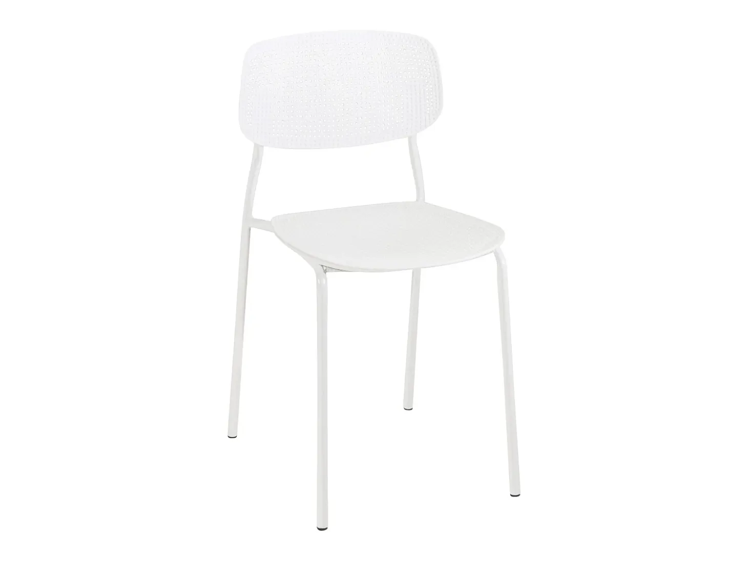 Lote de 4 sillas de cocina apilables Aza – Blanco