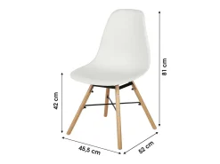 Lote de 4 sillas de color blanco estilo escandinavo. Colección JENKINS.