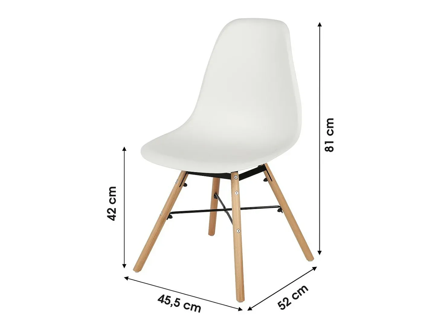 Lote de 4 sillas de color blanco estilo escandinavo. Colección JENKINS.