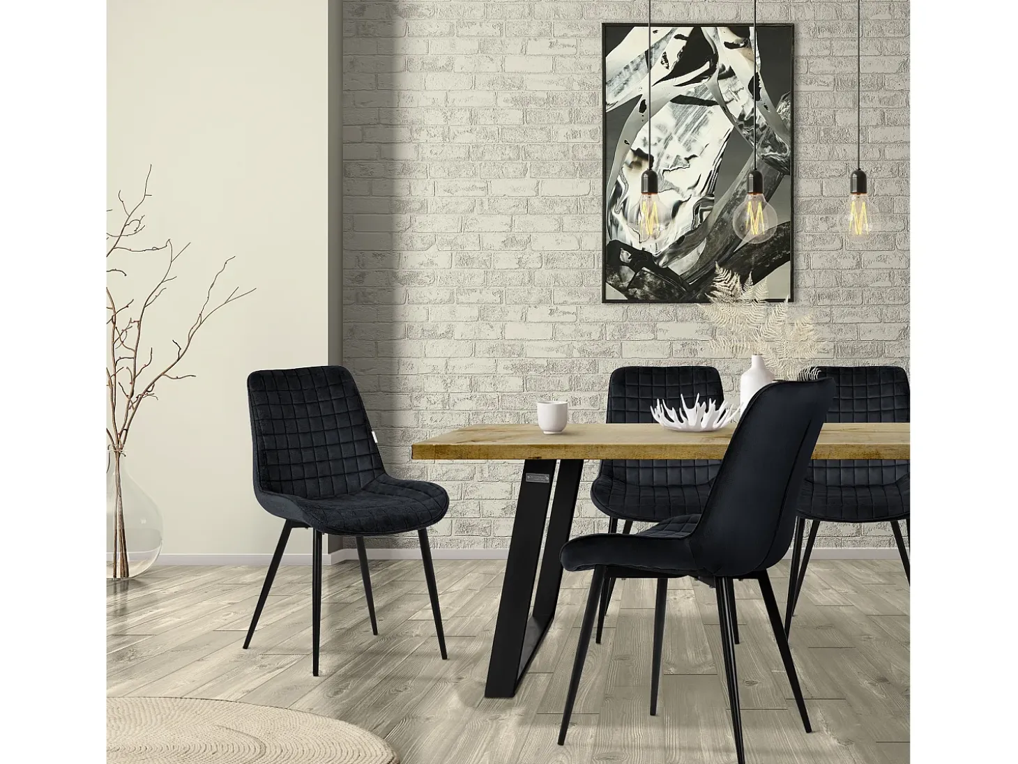 Lote de 4 sillas de comedor sillas de cocina sillas de salón sillas tapizadas terciopelo