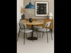 Lote de 4 sillas de comedor diseño Tala – Tejido mezcla gris