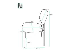 Lote de 4 sillas de comedor diseño Tala – Tejido mezcla gris