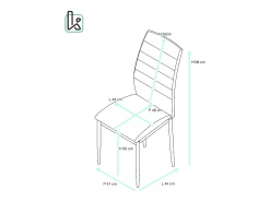 Lote de 4 sillas de comedor Milo – Tejido a rayas beige