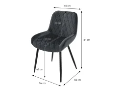 Lote de 6 sillas de comedor Sillas de salón Silla de cocina Terciopelo antracita