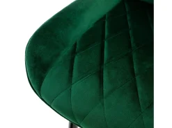 Lote de 4 sillas de comedor sillas de salón silla de cocina terciopelo verde oscuro