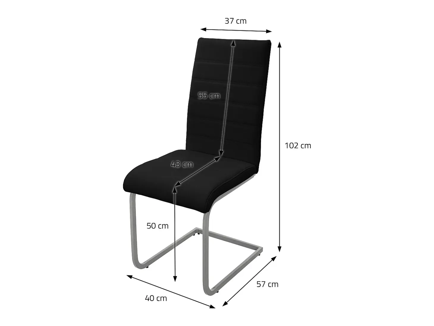 Lote de 2 sillas de comedor Silla de cocina Silla cantilever Silla tapizada Silla columpio