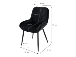 Lote de 2 sillas de comedor sillas de salón silla de cocina terciopelo negro
