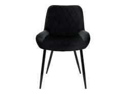 Lote de 2 sillas de comedor sillas de salón silla de cocina terciopelo negro