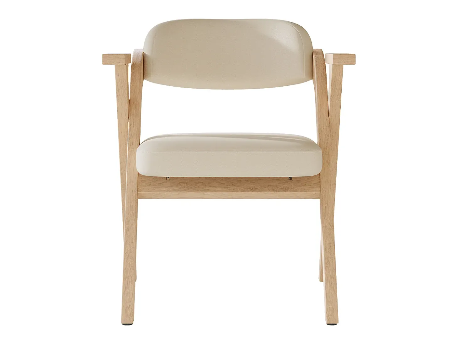 Lote de 4 sillas de comedor - Plegable - sillas de lino - Estructura de madera maciza - Beige