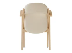 Lote de 4 sillas de comedor - Plegable - sillas de lino - Estructura de madera maciza - Beige
