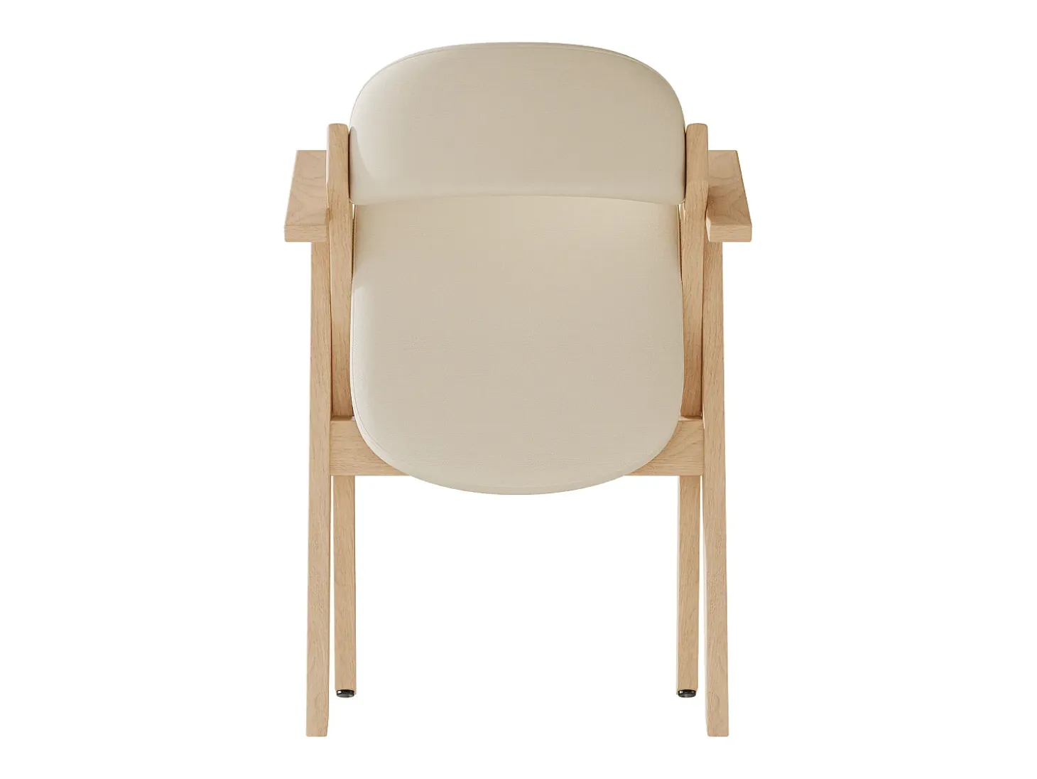 Lote de 4 sillas de comedor - Plegable - sillas de lino - Estructura de madera maciza - Beige