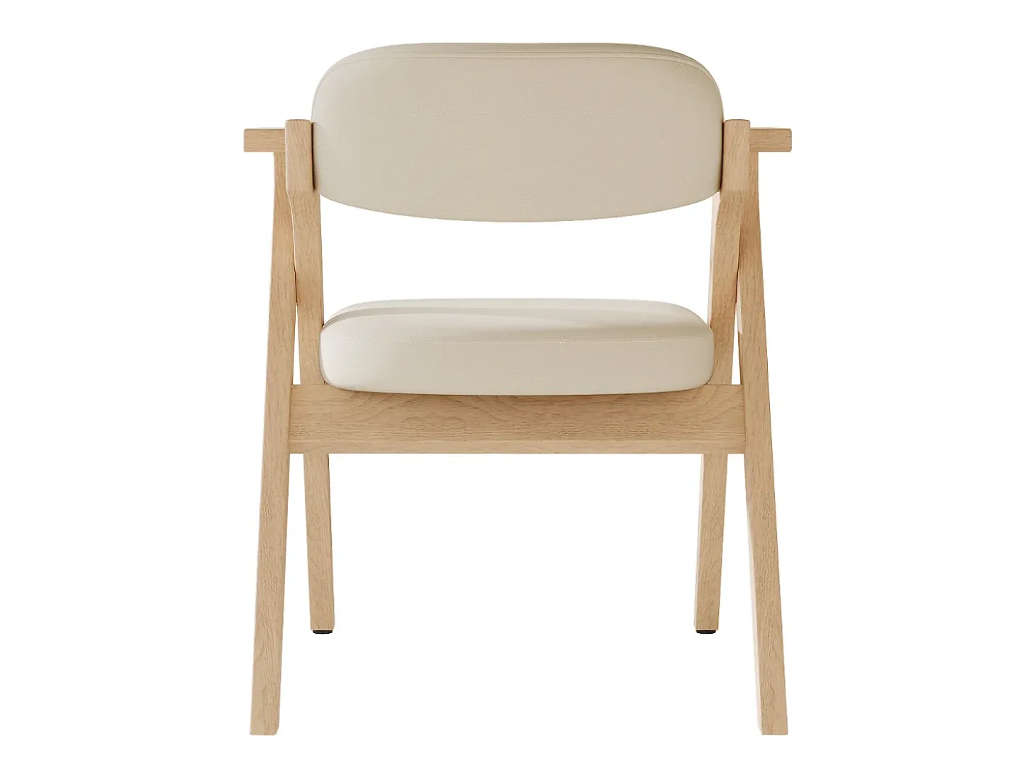 Lote de 4 sillas de comedor - Plegable - sillas de lino - Estructura de madera maciza - Beige