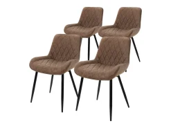 Lote de 4 sillas de comedor sillas de salón sillas de cocina PU marrón imitación piel