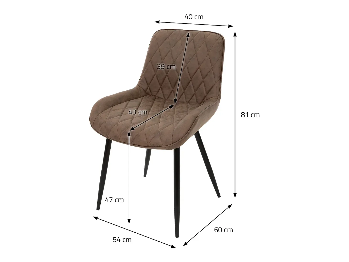Lote de 4 sillas de comedor sillas de salón sillas de cocina PU marrón imitación piel